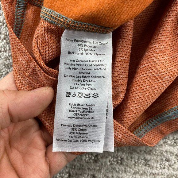 Eddie Bauer Free Dry Golf Shirt Men Large L Orange Casual Breathable Mesh Back - Picture 6 of 9